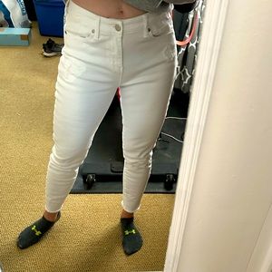 Liverpool White cropped skinny jeans with stretch